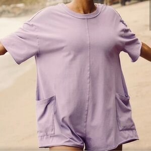 Free People Hot Shot Tee Romper | Lilac